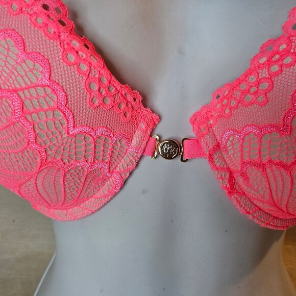 La Vie en Rose Pink Underwire Lace Bra - Size 38C - Picture 3 of 7